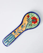 Perch Handpainted Ceramic Spoon Rest - Multi , 9.84 x 3.75 x 1.18 Inches