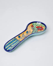 Perch Handpainted Ceramic Spoon Rest - Multi , 9.84 x 3.75 x 1.18 Inches