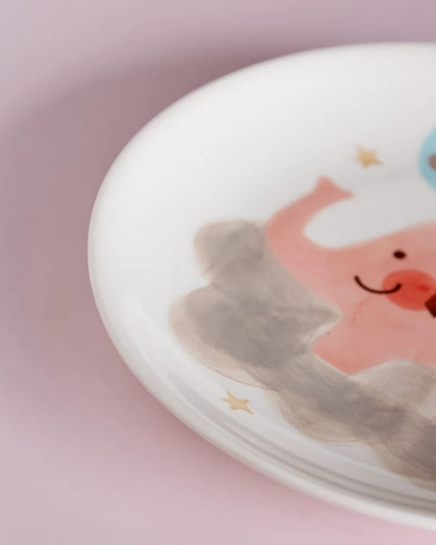 Ellie Handpainted Ceramic Plate - 7.90 x 7.90 x 1 Inches