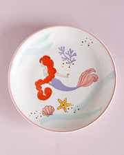 Mermaid Handpainted Ceramic Plate - 7.90 x 7.90 x 1 Inches