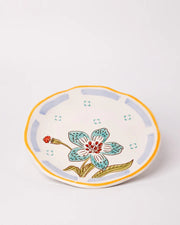 Stripe And Stem Handpainted Ceramic Snack Plate - 6.30 x 1.18 Inches