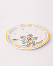 Stripe And Stem Handpainted Ceramic Snack Plate - 6.30 x 1.18 Inches