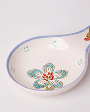 Stripe And Stem Handpainted Ceramic Spoon Rest - 8.85 x 4.72 x 1.18 Inches