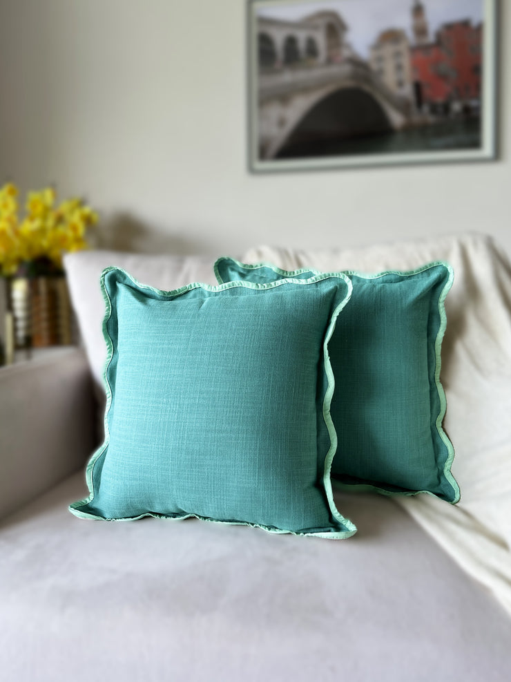 Scallop Accent Cushion 16x16 Inches, Green