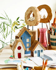 Tiny Homes Wooden Paperweight , 4.92 x 4.3 Inches