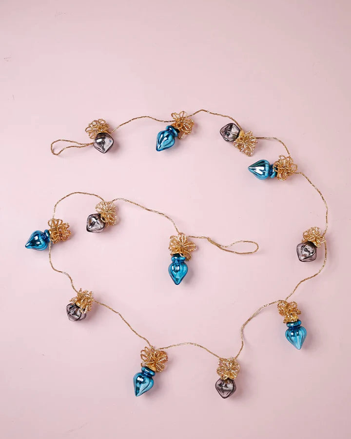 Very Merry Glass Ornaments Beaded Garland - 5.5 ft