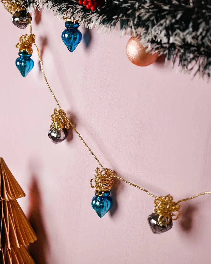 Very Merry Glass Ornaments Beaded Garland - 5.5 ft