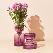 Slate Pink Handblown Glass vase Tall-4.72 x 4.72 x 7.87 Inch