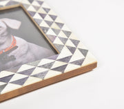 Pyramid Inlay Photo frame, 8 x 2 x 10 Inch_White Grey