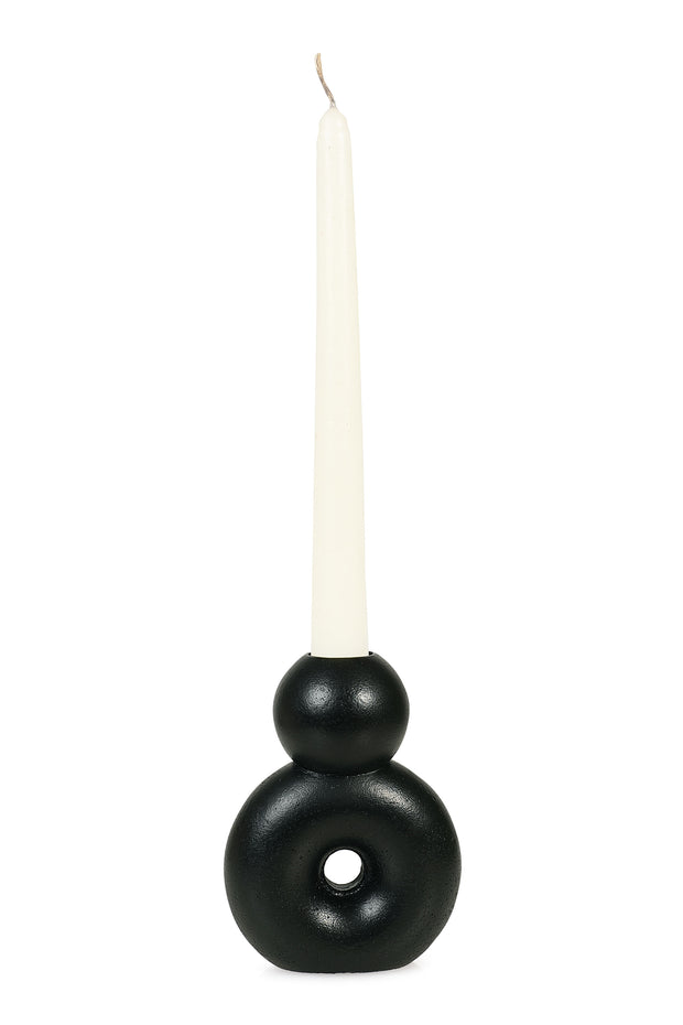 Nordic Modern 8 Style Concrete Candle Holder - Black