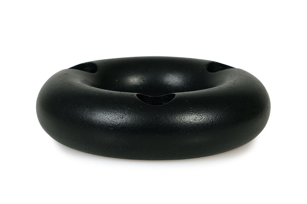 Nordic Donut Style Concrete Candle Holder - Black