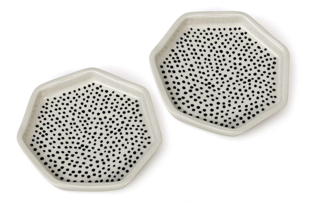 Hexagon Polka Dot Ceramic Serving Dish_Small