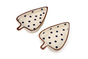 Contemparory Leaf Shapped Polka Dot Ceramic Platter