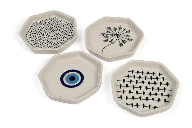 Hexagon Polka Dot Ceramic Serving Dish_Small
