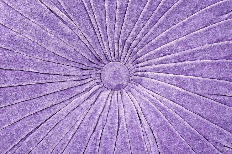 Velvet Round Handmade Pillow Purple Rose  - 16 Inch