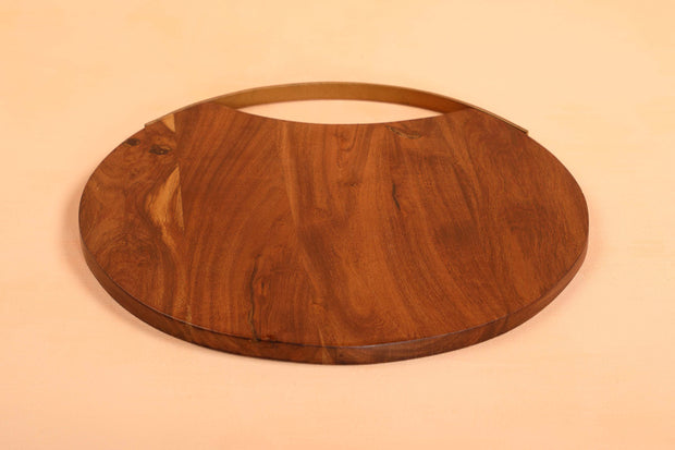 Handmade Acacia Wood Round Cheese Board - Dia 12 inch
