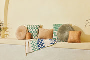 Aaakar Checks BlockPrinted Throw Pillow - 18x18 inch