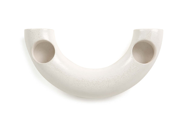 Nordic Style C Shaped Concrete Candle holder-  Ivory