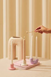 Minimalist Style Concrete Candle Holder - Off White