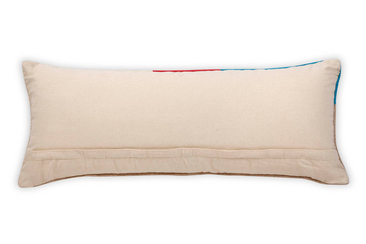 Leh Handcrafted Lumbar Pillow, Multi- 12x30 Inch