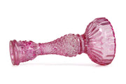 Vintage Glass Candle Stick Holder Set of 2 - Pink