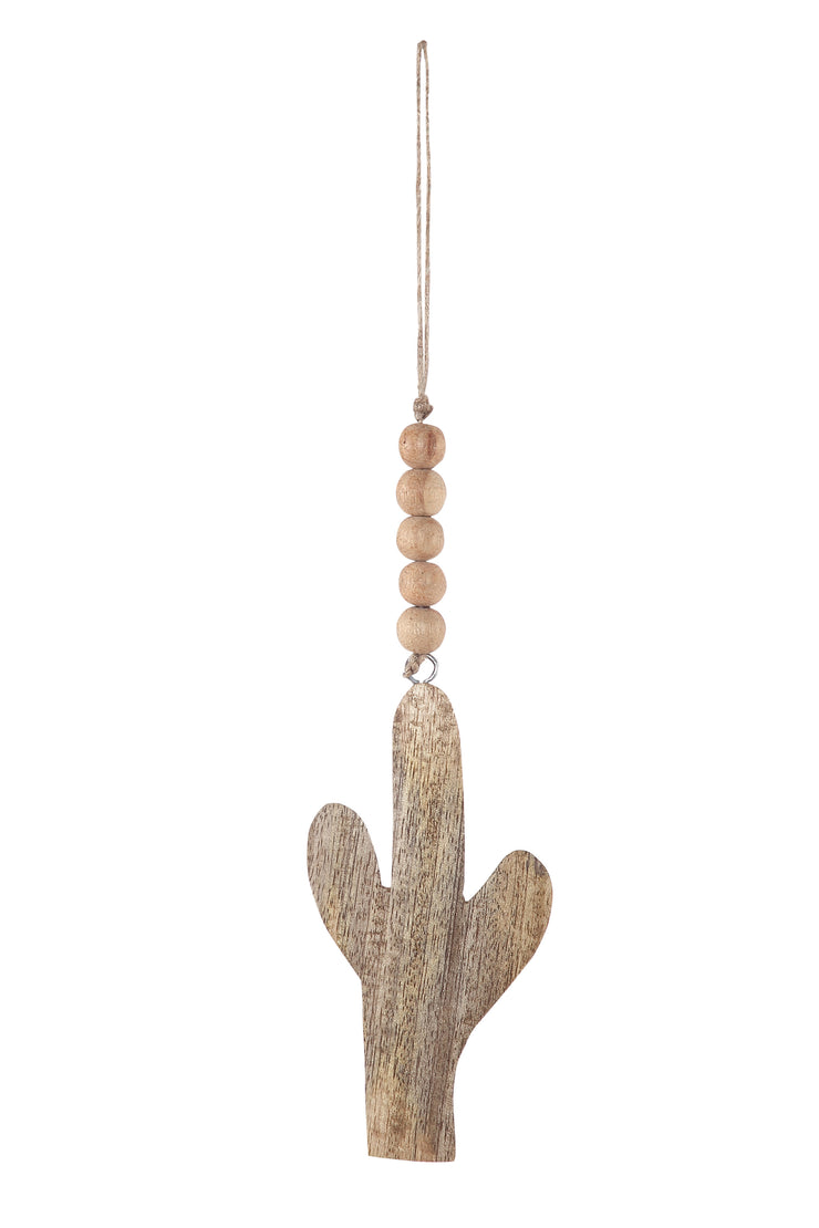 Handmade Wood Christmas Ornament - Cactus - 11 inches