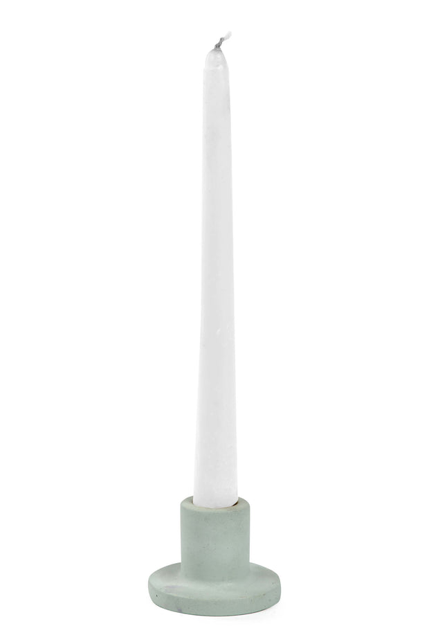 Minimalist Style Concrete Candle Holder - Green