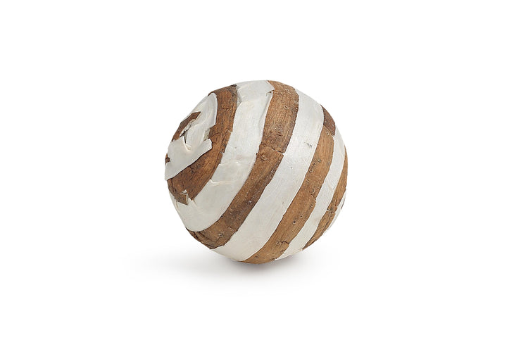 Boho Decor Sola Wood Zebra Balls  - Dia 10 inch