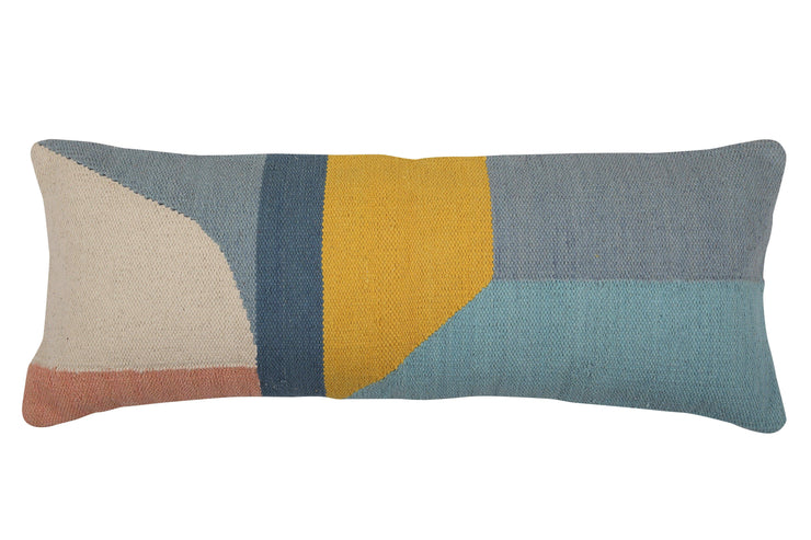 Casaamarosa CUSHIONS Handmade Geo Shapes Lumbar Pillow, Multi- 12x30 Inch CCL-KL-10 12x30 / Cotton / With Filler