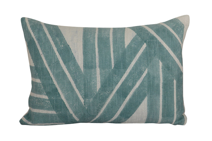 Casaamarosa CUSHIONS Stripe Sky Cushion, Aqua- 14x20 inch CCR-P-04 14X20 / Cotton / With Filler