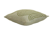 casaamarosa CUSHIONS Block Printed Waves Throw Pillow, Winter Sage - 18x18 inch