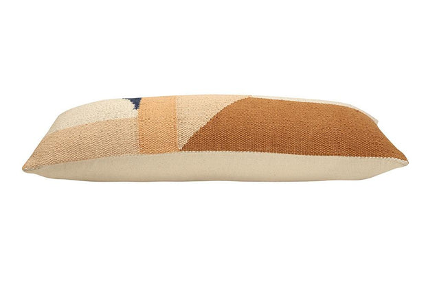 Casaamarosa CUSHIONS Handmade Geo Shapes Lumbar Pillow, Earth - 12x30 inch
