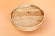 Casaamarosa Kitchen Essential Handmade Mango Wood Pedestal Platter, Fruit Stand LP-W-01